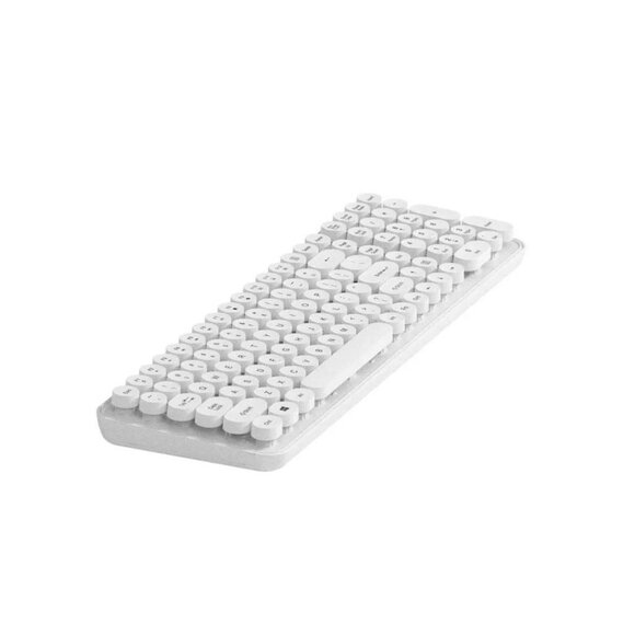 NORTH Full Size Wireless Keyboard Round Membrane Pop Keys White 105 Keys Dual Wi - Picture 8 of 8